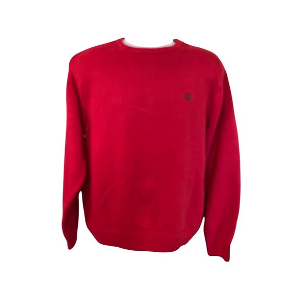CHAPS Mens Sweater XL Red Crew Neck Bold Urban Style Classic Preppy - Picture 2 of 9